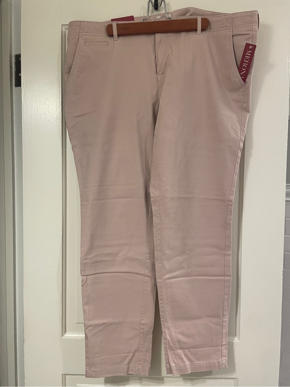 Merona Women's Chino Pants – Pastel Blush Pink / Rose - Size 18